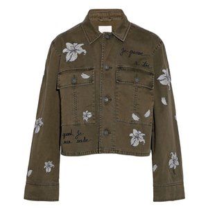 Cinq a Sept Cosette Olive embroidered jacket  L